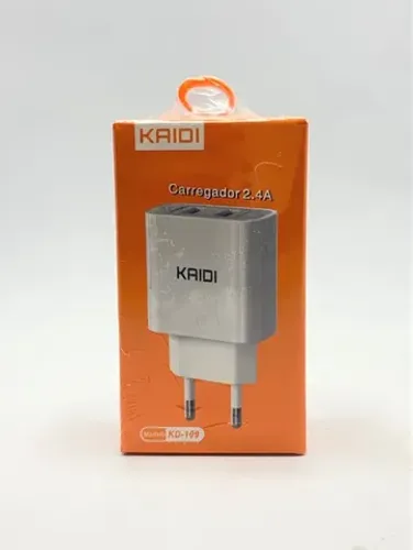 Fonte Carregador com 2 Saídas Usb 2.4a Kaidi KD-109 Novo na Caixa
