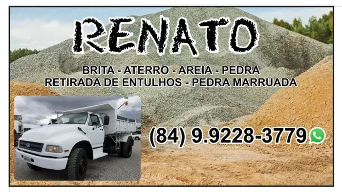 Vendas de areia aterro bruta e pedra e retirada de entulhos 