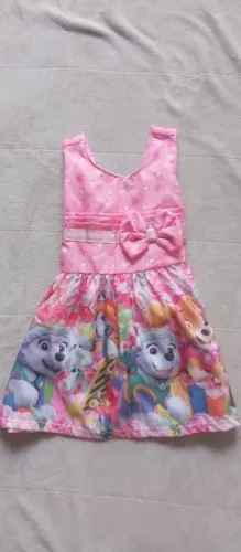 Vestido Infantil Patrulha Canina P - Rosa