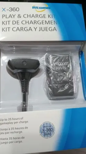 Bateria e cabo para comtrole de xbox 360