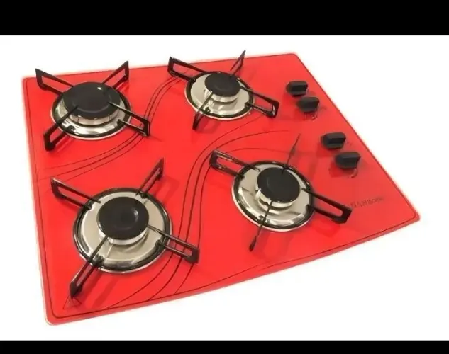 Cooktop 4 bocas Vermelho