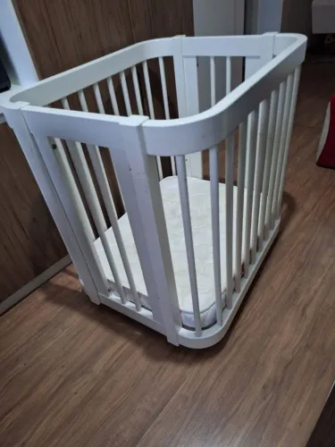 Mini Berço Evolutivo Branco Fosco Quarter + Colchão 