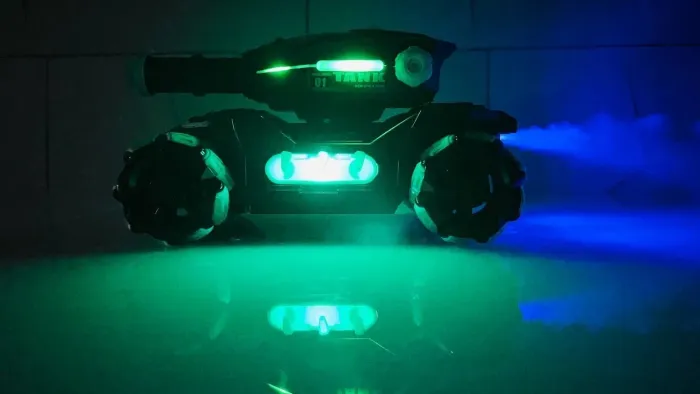? Carrinho Tanque Blindado RC 2.4G com Luz, Som e Disparo