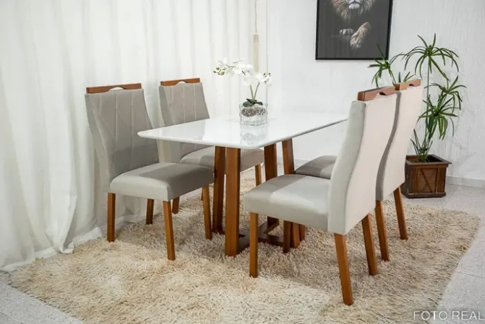 Mesa de Jantar Pedro 1,20m 4 cadeiras Pronta Entrega!