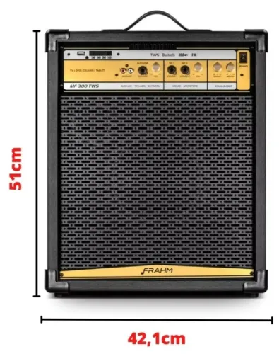 Caixa de Som Frahm MF 300 TWS Bluetooth 300W - Preta Bivolt