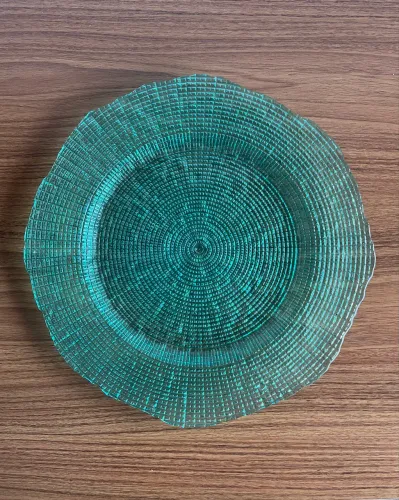 Conjunto 6 Sousplats Vidro 32 cm - Verde-Água - La Ville