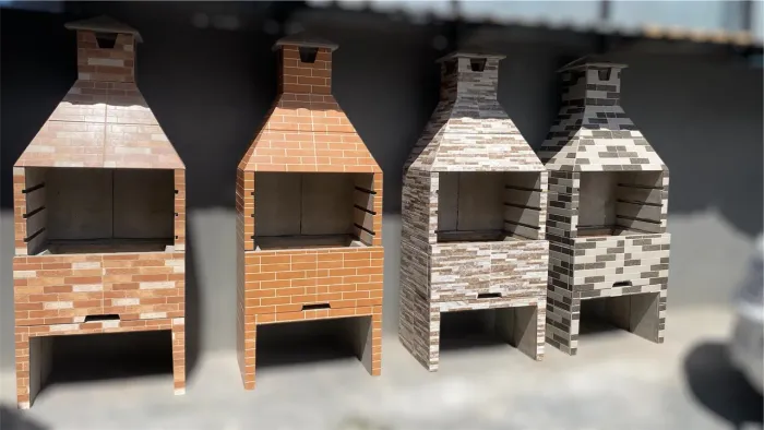 Churrasqueira pré-moldada revestida com cerâmica 