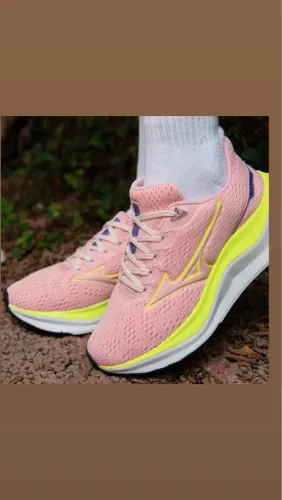 Tênis Mizuno Wave Rider Rosa e Amarelo