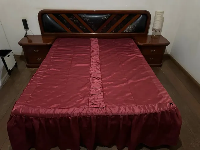 Cama Casal Completa com Cabeceira e Criados