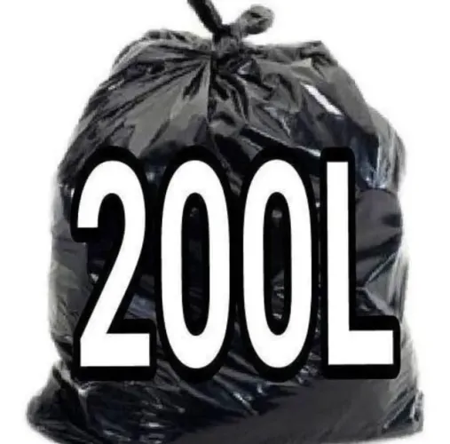 Saco de lixo 200 litros reforçado (83 x 95cm - 5 micras - 100 Unidades). 