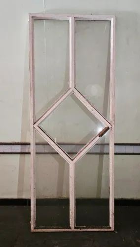 Porta grande de aço e vidro 2,20m x 0,90m