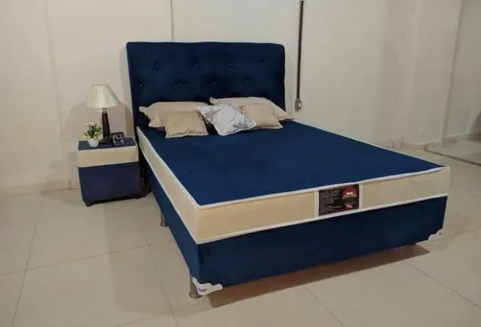 Cama Box Casal Azul 