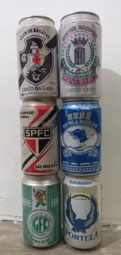 Latas de times e escolas de samba