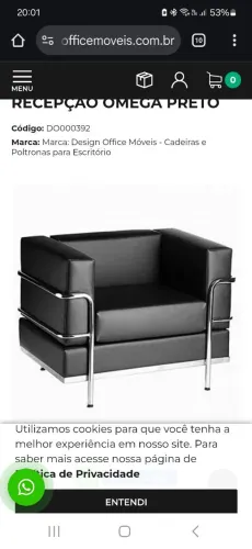 02 Poltronas Recepcão Omega Preto Design Office