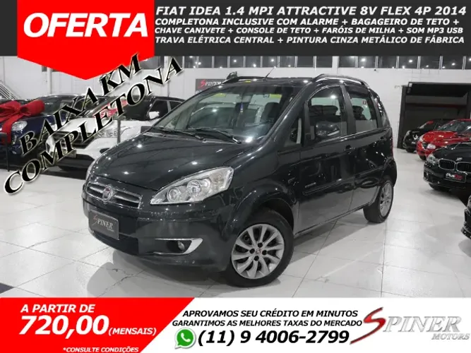 Fiat Idea 1.4 Mpi Attractive 8v Flex 4p Completa Impecável Baixa KM