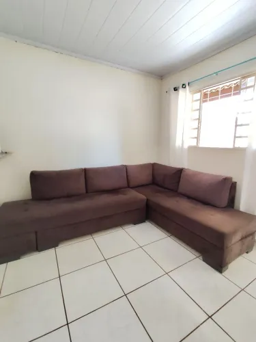 Sofá de Canto Estofado Marrom