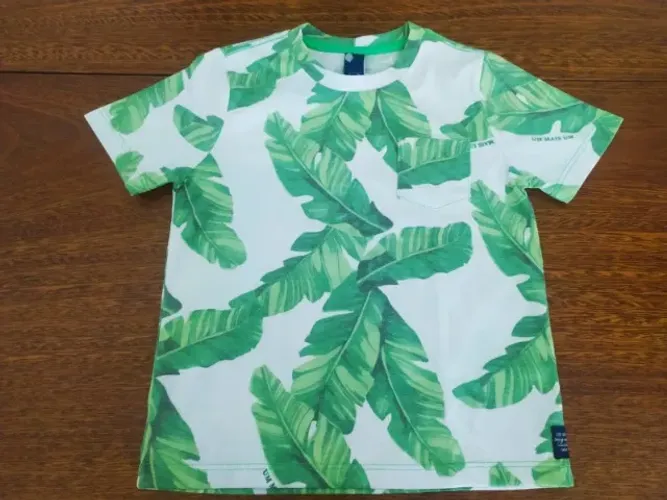 Camisa Verde Com Bolso Para Bebês - Tamanho 1 Ano