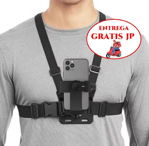 SUPORTE DE PEITO AJUSTÁVEL PARA CELULAR E CÂMERA