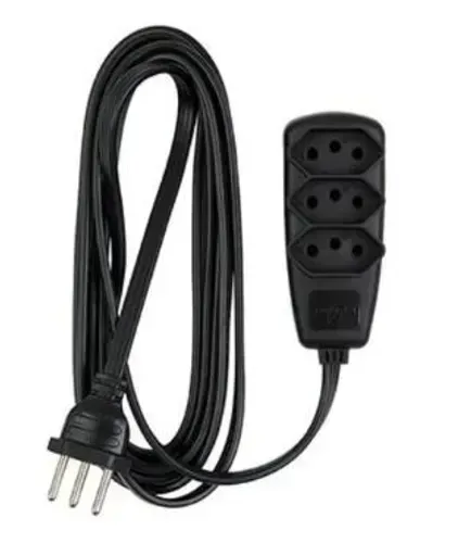 Extensão 5 Metros 3 Tomadas 3 pinos 10a Bivolt