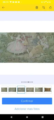 Quadro vintage em tapeçaria gobelin