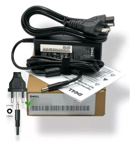 Carregador para Notebook Dell Inspiron latitude xps 19.5v 45w 65w plug 4.5mm e 3.0mm