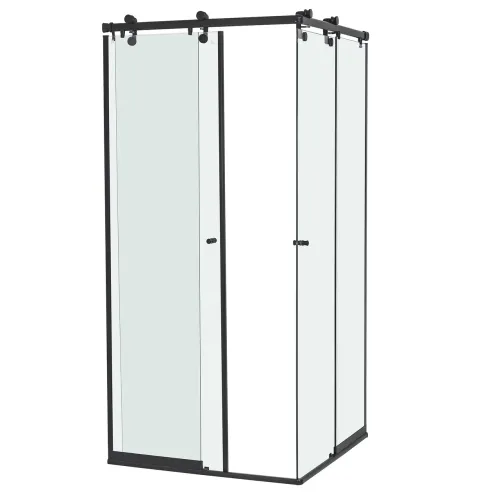 box para banheiro 85x190 cm vidro incolor de canto 4 folhas elegance speed temper