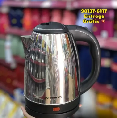 Chaleira Eletrica Inox 1,2 Litros - Entrega das 9 até as 22hrs 