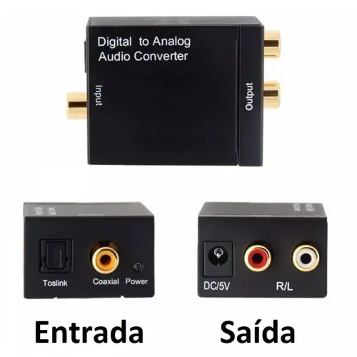 Conversor de Áudio Óptico Digital RCA Para Analógico - It-Blue em São Luís ma 