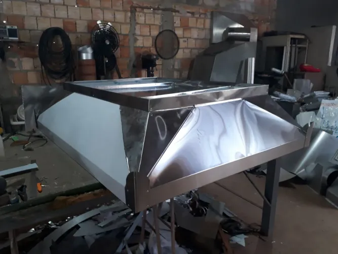 Coifa de aço inox para cozinha industrial