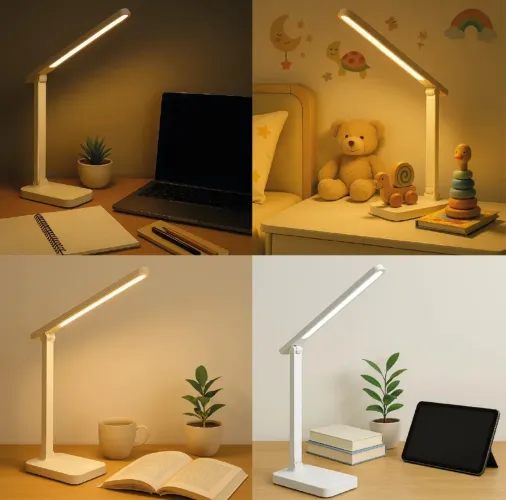 Luminária de Mesa LED Dobrável - Iluminação Ajustável