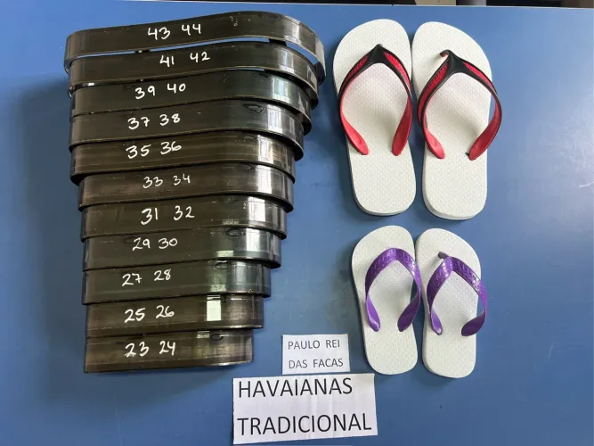 Navalhas facas de corte de chinelo kit completo faz chinelo infantil e adulto 