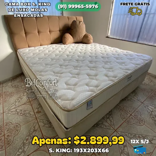 Cama Box King de Luxo Molas Ensacadas Bel Confort