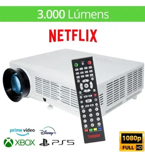 Projetor Tomate MPR-2002 3000 lm Full HD 1080p HDMI USB LCD Branco