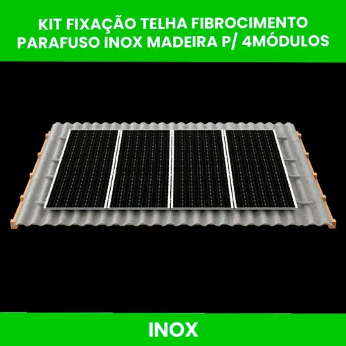 CONJUNTO DE FIXAÇÃO PRA TELHA FIBROCIMENTO E CERÂMICA COM PARAFUSO INOX PRA PLACA SOLAR.