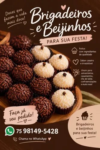 BRIGADEIROS E BEIJINHOS PARA SUA FESTA!