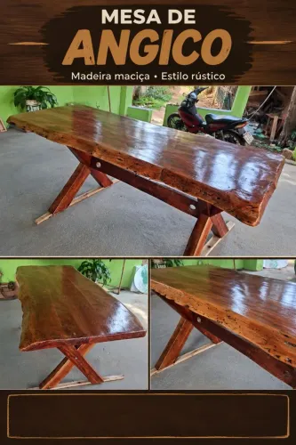 Mesa de angico rústica