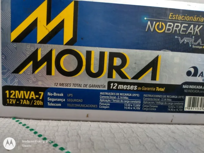 Vendo 3 baterias moura de nobreck usadas ,12v-7Ah/20h, não estou mas usando ,quero desape