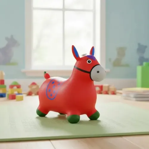 cavalinho upa upa  pula pula pocotó infantil inflável cd-62- vermelho