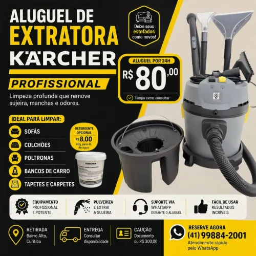 Aluguel de Extratora Kärcher Profissional | Limpeza de Sofá, Colchão e Estofados