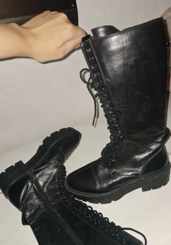 Bota Coturno Zara Original Preta Tam 37 (EUR 37)<br>Estilo militar/combat 