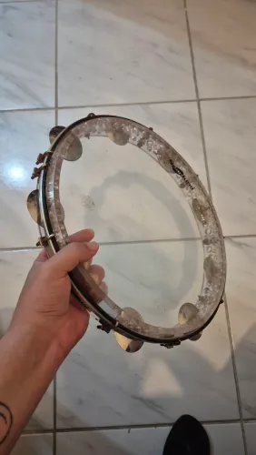 Pandeiro BlackTin 13" Acrílico Furadinho Usado Com Capa