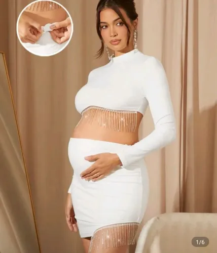 Conjunto branco com strass