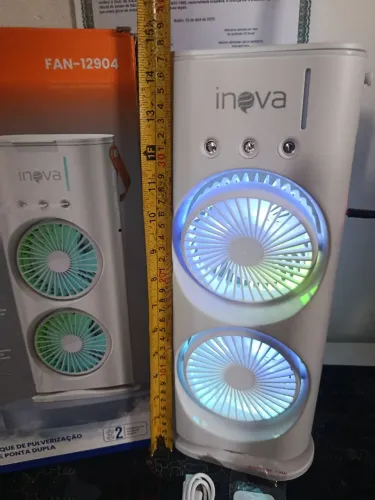 Climatizador de ar com ventilador duplo ,led e controle / SUPER OFERTA