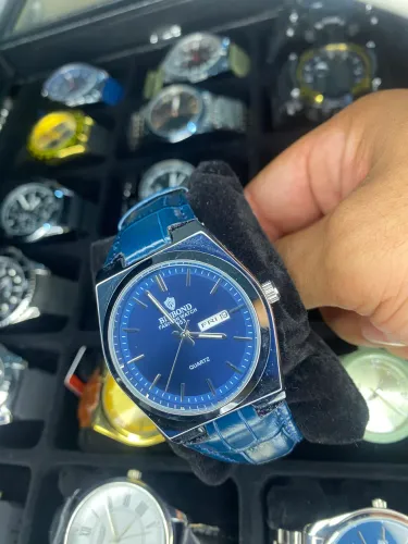 Relógio Masculino Social em Couro Azul