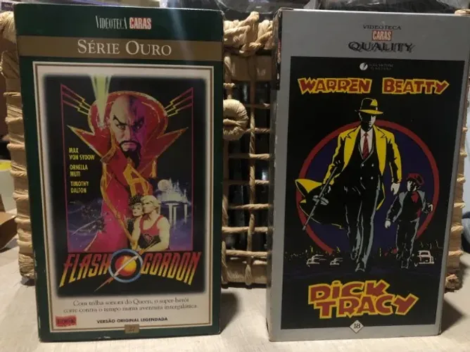 Lote fitas VHS flash gordon+ dick tracy- videoteca caras