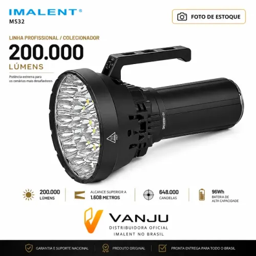 Lanterna Imalent MS32 200.000 Lúmens + Bolsa Original Imalent Exclusiva | Garantia Vanju