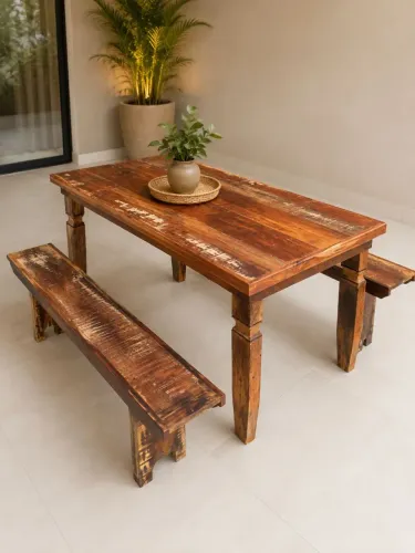 Mesa rustica em madeira demolição