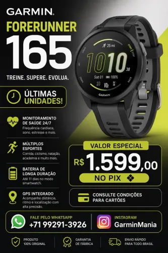 Garmin Forerunner 165 - Lacrado - Oportunidade