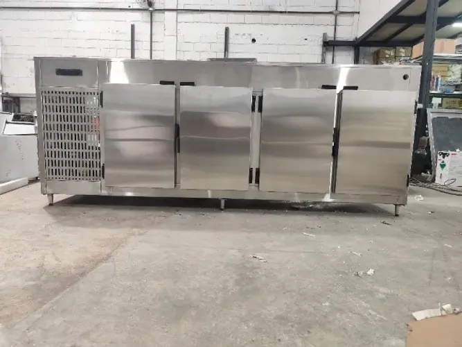 Balcão refrigerado inox 2850mm 5 portas 