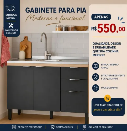 Gabinete para pia (produto novo)